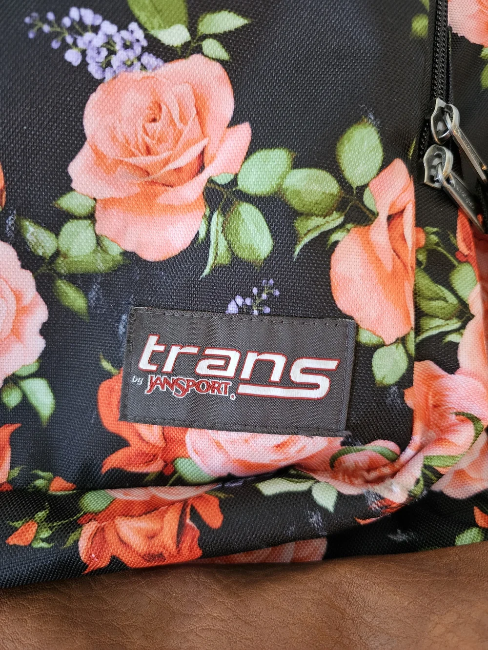 JANSPORT Floral Black & Pink Rose Backpack